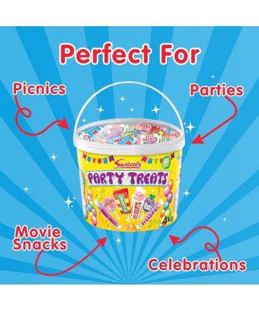 Swizzels Party Treats Extra Large Sweets Tub - A Large Assortment of Delicious and Fruity Sweets & Lollies Perfect for Parties - Bulk Sweets Tub 4kg - Buy Online on SooperMarket.com