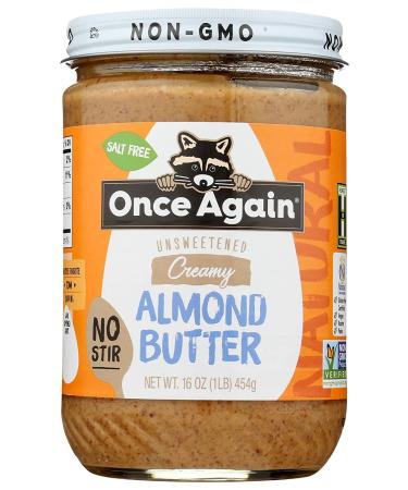 Once Again Almond Butter No Stir - Creamy, 16 oz | Healthy Natural Nut Spread - Buy Online on SooperMarket.com