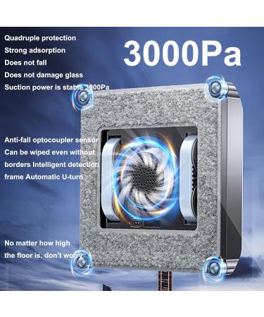 emobwdy Window Cleaner Robot | Smart Square Glass Cleaning Robotic W/ 3000 Strong Suction/Remote Control/40ml Water Tank | Window Cleaning Tool For Windows/Tiles/Class Door White - Buy Online on SooperMarket.com