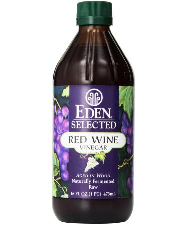 Eden Organic Red Wine Vinegar, 16 fl oz, Raw, Amber Glass