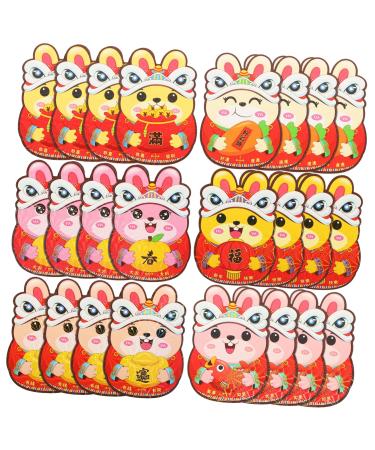 NOLITOY 24pcs 2023 Red Envelope Bunny Pattern Paper Red Packets 2023 New Year Red Envelopes Rabbit Red Envelopes 2023 Money Bag Wedding Favors Cartoon Red Envelope Child Gift Card Colorful Assorted Color 1 12.5X8.7cm