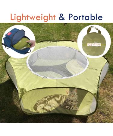 Pawaboo Small Animals Playpen - Waterproof Pet Cage Tent with Breathable Cover, Indoor/Outdoor Fence for Small Pets - Avocado Green - Buy Online on SooperMarket.com