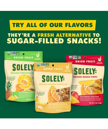 Solely Organic Spicy Mango Strips with Chili and Salt 2.8 oz (Pack of 8) | Vegan, Non-GMO, No Added Sugar | Dried Mango Snack - Buy Online on SooperMarket.com