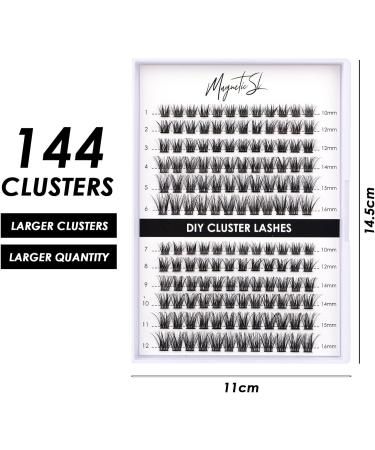144PCS 3D Reusable D Curl Cluster Lashes | Natural Look Soft DIY Eyelash Extensions | 10-16MM Mix | DM06 - Buy Online on SooperMarket.com