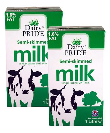 2 x 1 Litre Longer Lasting UHT Semi Skimmed 1.5% Fat Milk