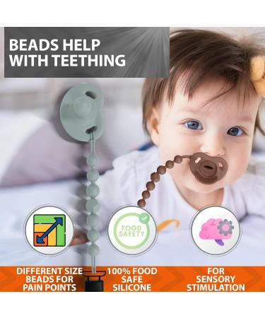 Silicone Pacifier 2 Pack with Clip for Breastfeeding Babies - Daytime and Nighttime Orthodontic Teething Design - Suitable for Newborns to Toddlers - Buy Online on SooperMarket.com