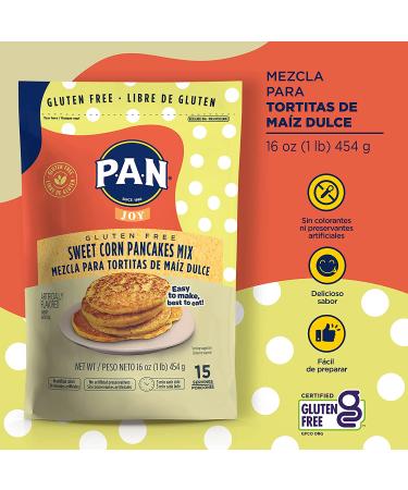 P.A.N Sweet Corn Pancakes Mix - Gluten Free, Easy to Prepare - 1 lb - Buy Online on SooperMarket.com