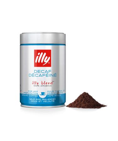 illy Coffee Decaffeinated Ground Coffee Medium Roast 100% Arabica Coffee 250g Decaffeinated Espresso Grind