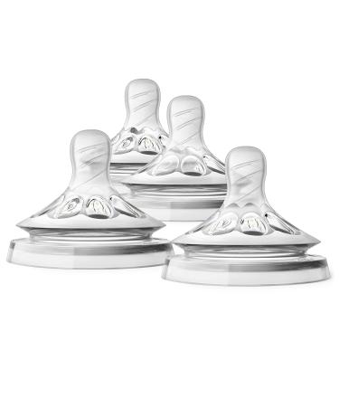 Philips Avent Natural Baby Bottle Slow Flow Nipple  1M+  4pk  Flow 2  SCF652/43