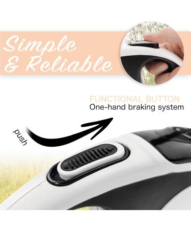 Buy Bluzelle 5m Roller Leash with Reflector Strips for Small Dogs | Ergonomic One-Hand Brake 360 Carabiner Hook Nylon Belt - Ideal for Dogs up to 20kg - Buy Online on SooperMarket.com