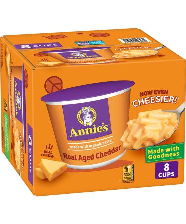 Annie's Real Aged Cheddar Macaroni & Cheese, Microwavable Mac & Cheese, 8 ct