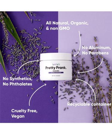 Pretty Frank Lavender Natural Deodorant Jar - Aluminum-Free, Organic Ingredients - 2 Ounce Jar for Women, Men, and Teens - Buy Online on SooperMarket.com