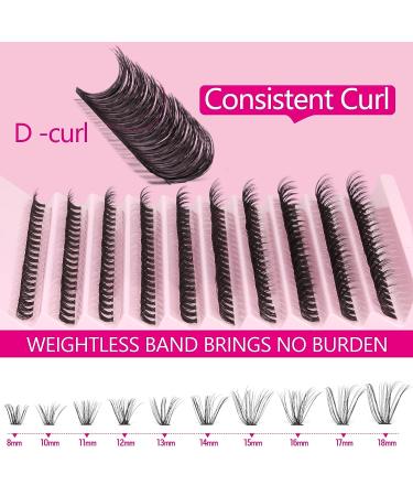 200Pcs DIY Eyelash Extension Kit D Curl Cluster Lashes with Waterproof Glue and Professional Tweezers - User Manual Included (40P-D-8-18MM) - Buy Online on SooperMarket.com