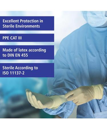 Surgical Gloves - Medium Powder Free Sterile Latex Disposable (50 Pairs) - Meditrade Gentle Skin Superior OP 6.5 - Buy Online on SooperMarket.com