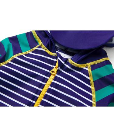 BONVERANO Baby Boys Swimsuit | UPF 50+ Full-Zip Hoodie One Piece Swimwear | 3-6 Months Stripe - Buy Online on SooperMarket.com