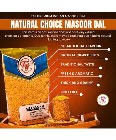 TAJ Premium Indian Masoor Dal Red Lentils - 4 lbs Jar - Buy Online on SooperMarket.com