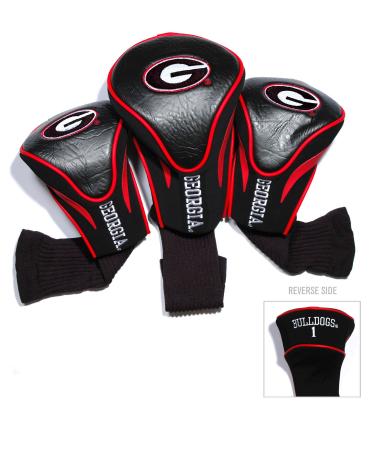 Team Golf NCAA Contour Golf Club Headcovers (3 Count), Numbered 1, 3, & X, Fits Oversized Drivers, Utility, Rescue & Fairway Clubs, Velour Lined for Extra Club Protection Georgia Bulldogs One Size Multi Team Color