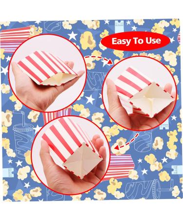 100 Pcs Popcorn Boxes Mini Paper Popcorn Box Container for Movie Night Decorations White and Red Stripes in Popcorn Concession Equipment & Supplies - Buy Online on SooperMarket.com