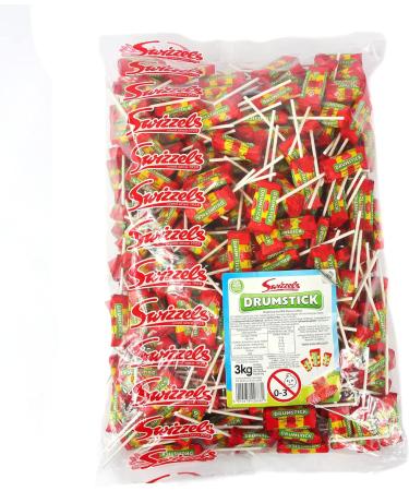 Swizzels Drumstick Lollies 3kg & Original Assorted Fruit Fizzers Bulk Sweets Bag 3 kg + Sweets Bag 3 kg - Buy Online on SooperMarket.com