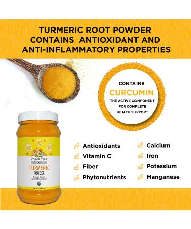 Organic Veda Turmeric Powder - 100% Pure USDA Certified Ultra-Fine Root Powder with Natural Curcumin - Premium Harvest from India - Ideal for Cooking, Milk, Smoothies (16 oz) - Buy Online on SooperMarket.com