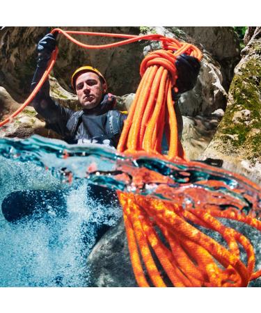 Enjohos 8mm Climbing Rope - Heavy-Duty Safety Rope with Screw Carabiner | 10m for Hiking Mountaineering Camping & Tree Climbing - 950kg Load Capacity (Orange) - Buy Online on SooperMarket.com