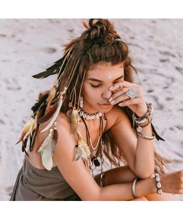 12 Pcs Boho Feather Hair Clip Extensions for Women - Stylish Mixed Colors - Buy Online on SooperMarket.com