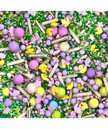 Easter sprinkles for cakes cupcake edible toppers sprinkle mix blend lilac pink yellow gold green pearls decoration baking biscuits cake topper balls chocolate balls BUNNY MEADOW - Buy Online on SooperMarket.com