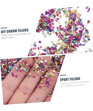 FRCOLOR 1 Glass Chip Nail Filler Metallic Chips for Nail Arts Crushed Irregular Glass Craft Crushed Glass Irregular Glass Glitter Epoxy Crushed Glass Mirror Vase Manicure 3D Small Crystal 0.5X0.3cm Colorful - Buy Online on SooperMarket.com