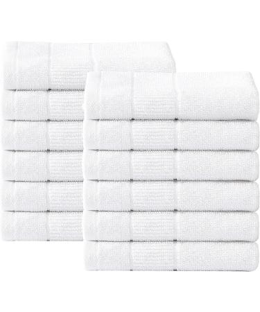 Tommy Bahama Island Retreat White 12pc Washcloths Set - Absorbent & Fade-Resistant Cotton Towels for Fashionable Bathroom Decor - Buy Online on SooperMarket.com