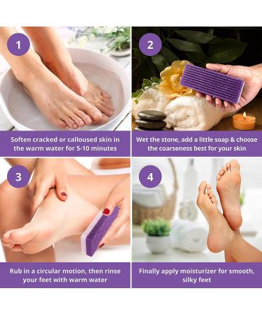 Purple Love Natural Pumice Stone - Professional Exfoliating Rock for Feet, Hands & Body - Dead Skin & Callus Removal - 2-in-1 Scrubber - Buy Online on SooperMarket.com