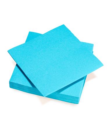 Le Nappage - Paper napkins Tex Touch - turquoise blue - FSC -certified napkins - recyclable and biodegradable - set with 40 napkins - turquoise blue large format 38 x 38 cm turquoise blue medium
