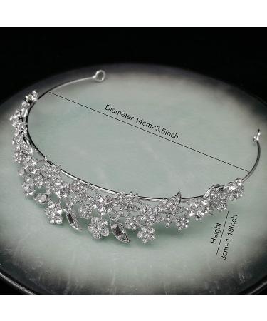 Rhinestone Crystal Tiara Headband Queen Princess Crown for Women - Silver - Buy Online on SooperMarket.com