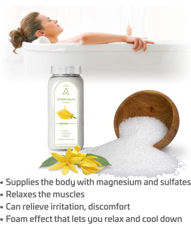 Zen Rituals Epsom Bath Salts Ylang Ylang - 1 KG | Pure Magnesium Sulphate | Relaxing International Shipping - Buy Online on SooperMarket.com