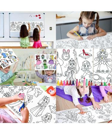2023 Kids Drawing Roll- DIY Sticky Paper Roll for Children's Painting Activities - Early Educational Toy for Kids - Cute Princess Theme - 120 * 11.8 Inches - Buy Online on SooperMarket.com