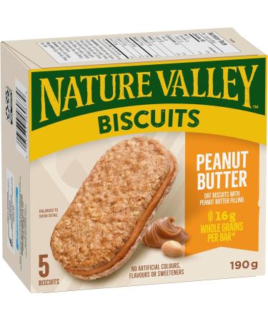 NATURE VALLEY Peanut Butter Biscuits Snacks Oat Biscuits with Peanut Butter Filling No Artificial Colours No Artificial Flavours Pack of 5 Biscuits Valentine - Buy Online on SooperMarket.com