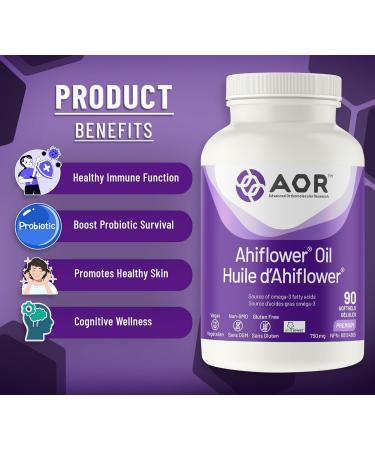 AOR - Ahiflower Oil 90 Softgels - Complete Balanced Essential Omegas from One Extraordinary Plant - Buy Online on SooperMarket.com