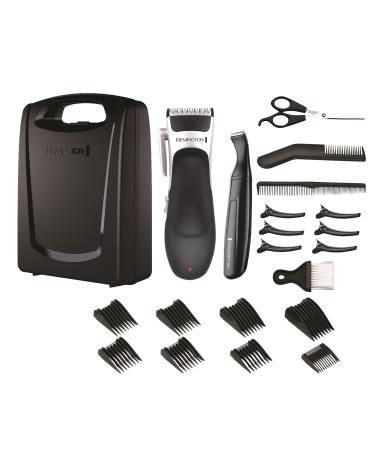 Remington Stylist Hair Clippers Cordless Use with 8 Comb Lengths and Detail Trimmer 25 Piece Grooming Kit - HC366 Single