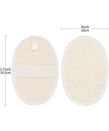Zittop 2 Pack Natural Luffa and Terry Cloth Exfoliating Loofah Sponge Pads - Body Scrubber for Spa Bathing and Shower - Buy Online on SooperMarket.com