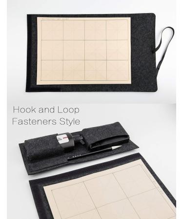Qiming Wenfang Chinese Calligraphy Brush Set with Portable Roll-up Mat - 5pcs Set (9cm) - Buy Online on SooperMarket.com