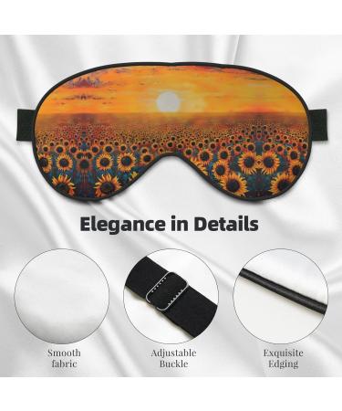 SSIMOO Sunflower Field Sunset Eye Mask - Soft Breathable Sleep Patch for Women | Perfect for Travel & Relaxation - Buy Online on SooperMarket.com