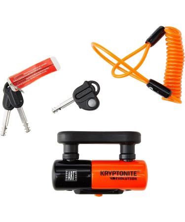 Kryptonite Evolution Compact Disc Lock- Orange 13mm Hardened Steel Shackle with 3 Stainless Steel Keys - Buy Online on SooperMarket.com