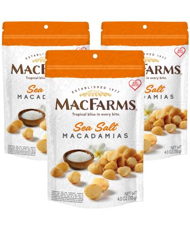 MacFarms Sea Salt Macadamia Nuts - 4 Oz (Pack of 3) Sea Salt 4 oz (Pack of 3)
