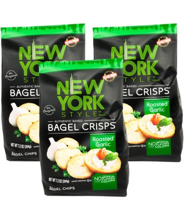 New York Style Garlic Bagel Crisps, 7.2 oz (Pack of 3)
