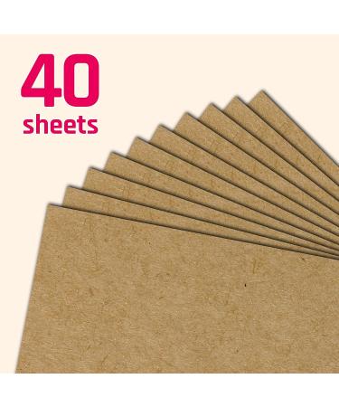 40 Sheets 300 GSM Brown Kraft Cardstock | 8.5 x 11 inches | Heavyweight (110 lb. Cover) - Buy Online on SooperMarket.com