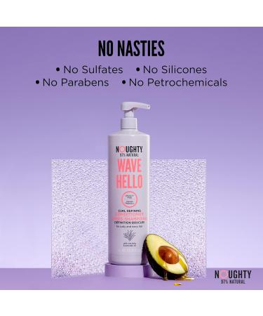 Noughty Wave Hello Curl Defining Conditioner - 97% Natural Sulfate-Free Vegan Formula with Seaweed & Avocado Oil for Curly Hair - 1L - Buy Online on SooperMarket.com