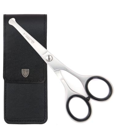 Three swords - rustproof professional nasal scissors nasal hair scissors ear shear earray scissors in synthetic leather etui noses/ear screens