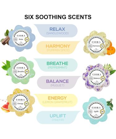 Fiora Naturals Shower Bombs: 12 Aromatherapy Vapor Tablets for Women | Stress Relief Essential Oil Shower Steamers | Spa Bath Bomb Gift - Buy Online on SooperMarket.com