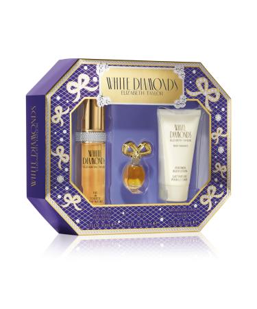 Elizabeth Taylor White Diamonds Women's Perfume Set Body Lotion Eau de Toilette & Parfum Replica 3 Piece Set 1 Fl Oz (Pack of 1)