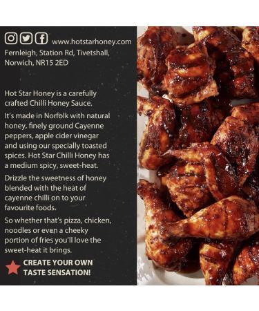 Hot Star Honey Chilli Sauce - Handcrafted Sweet Chili Sauce - 2 x 340g Bottles - Perfect for Chicken, Pizza, Pasta, Steak and Noodles - Buy Online on SooperMarket.com