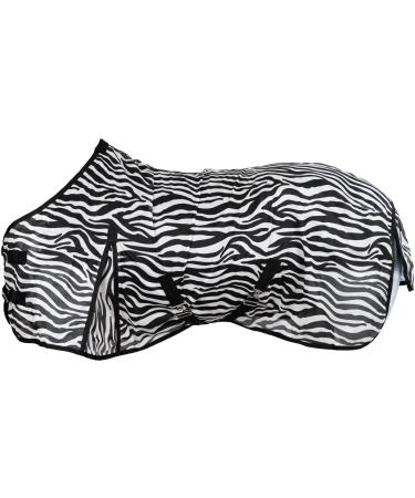 RL24 - Zebra flying ceiling with a cloister |tear -resistant & fine -meshed horse blanket |WeideDecke to protect against insects |With silence & extra long pages |Outdoor horse blanket |125 cm black and white 125cm